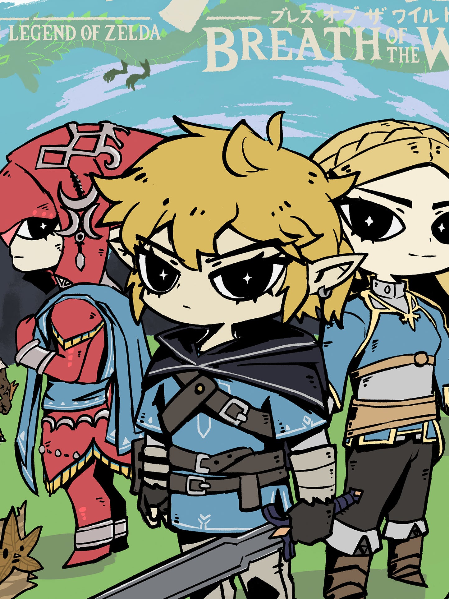 LEGEND OF ZELDA A3 Print (blue ver.)
